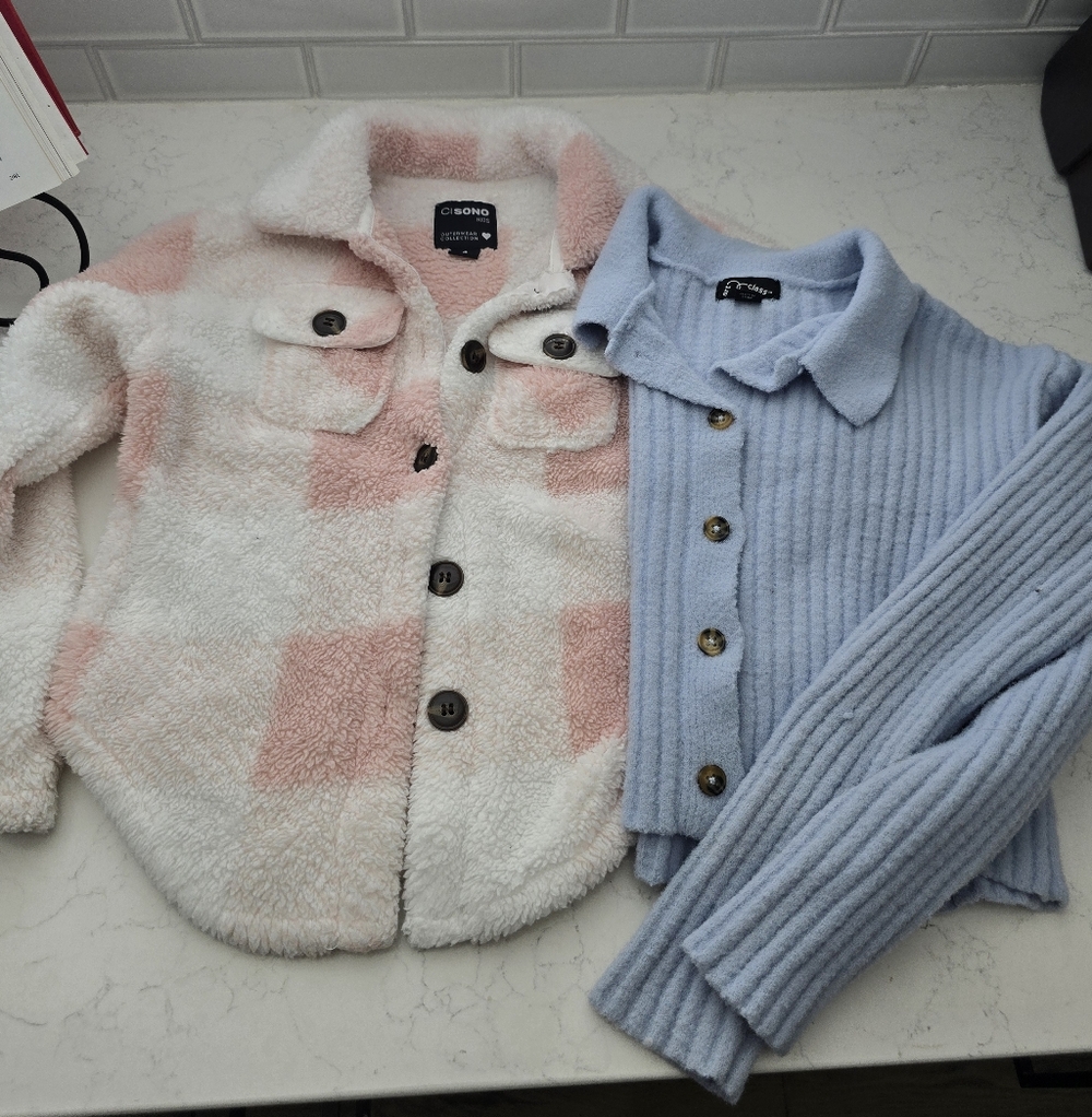 Soho Pink & White Check Sherpa Jacket